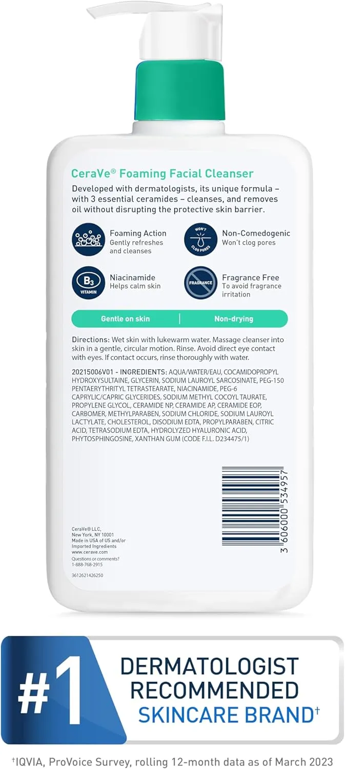 CeraVe Foaming Facial Cleanser (1) CeraVe Foaming Facial Cleanser