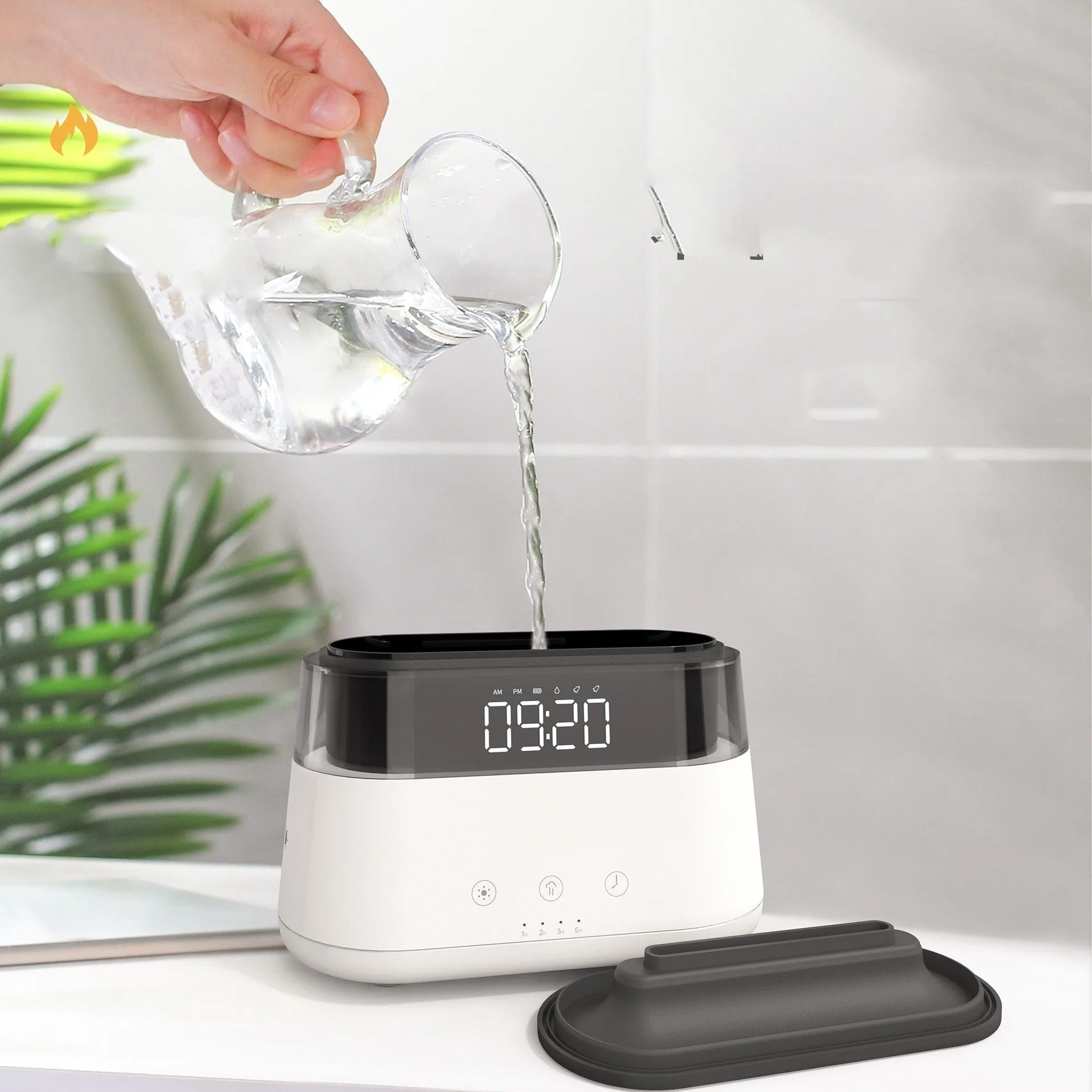 flame-humidifier-with-clock flame-humidifier-with-clock
