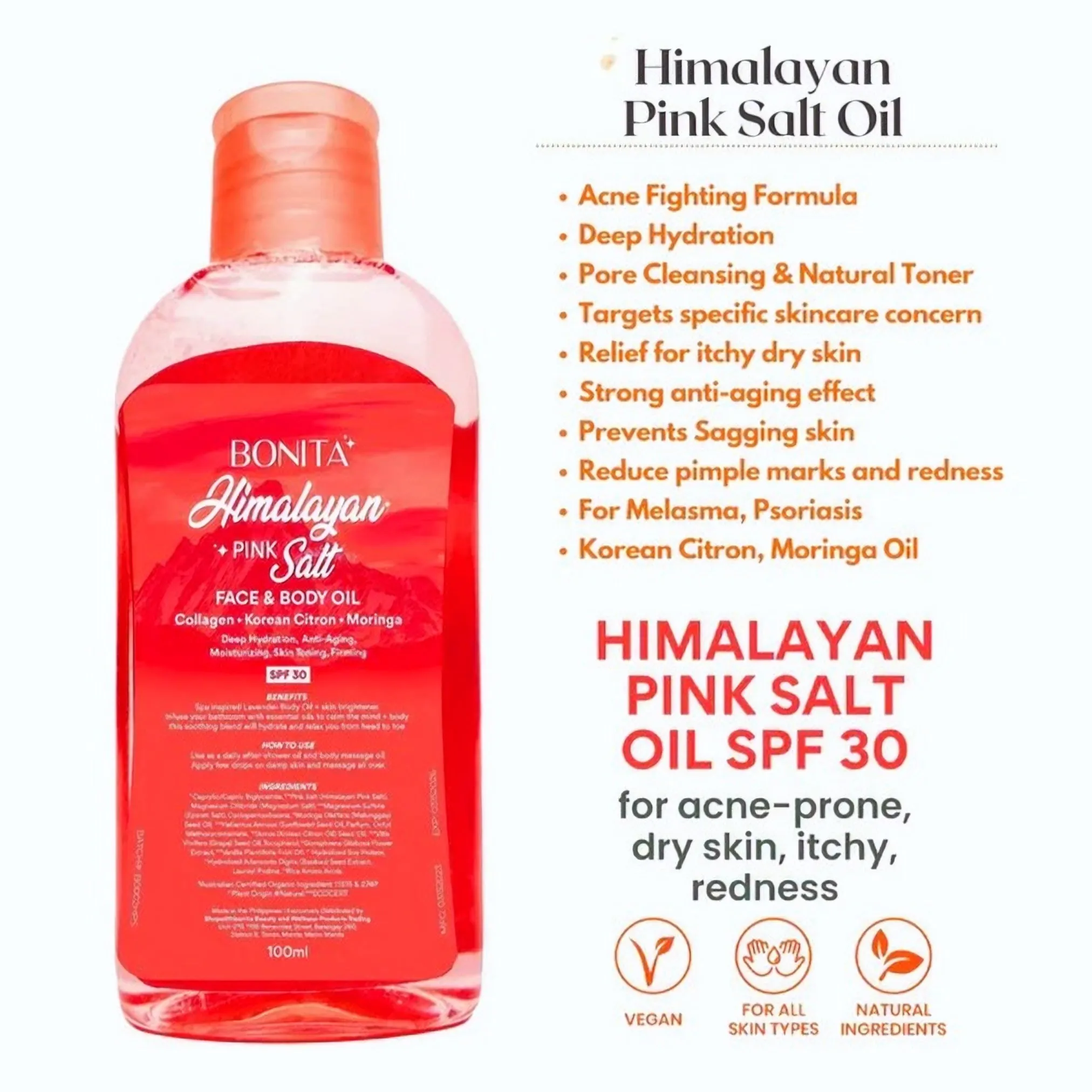 Bonita Himalayan Pink Salt Face & Body Oil SPF 30 Bonita Himalayan Pink Salt Face & Body Oil SPF 30