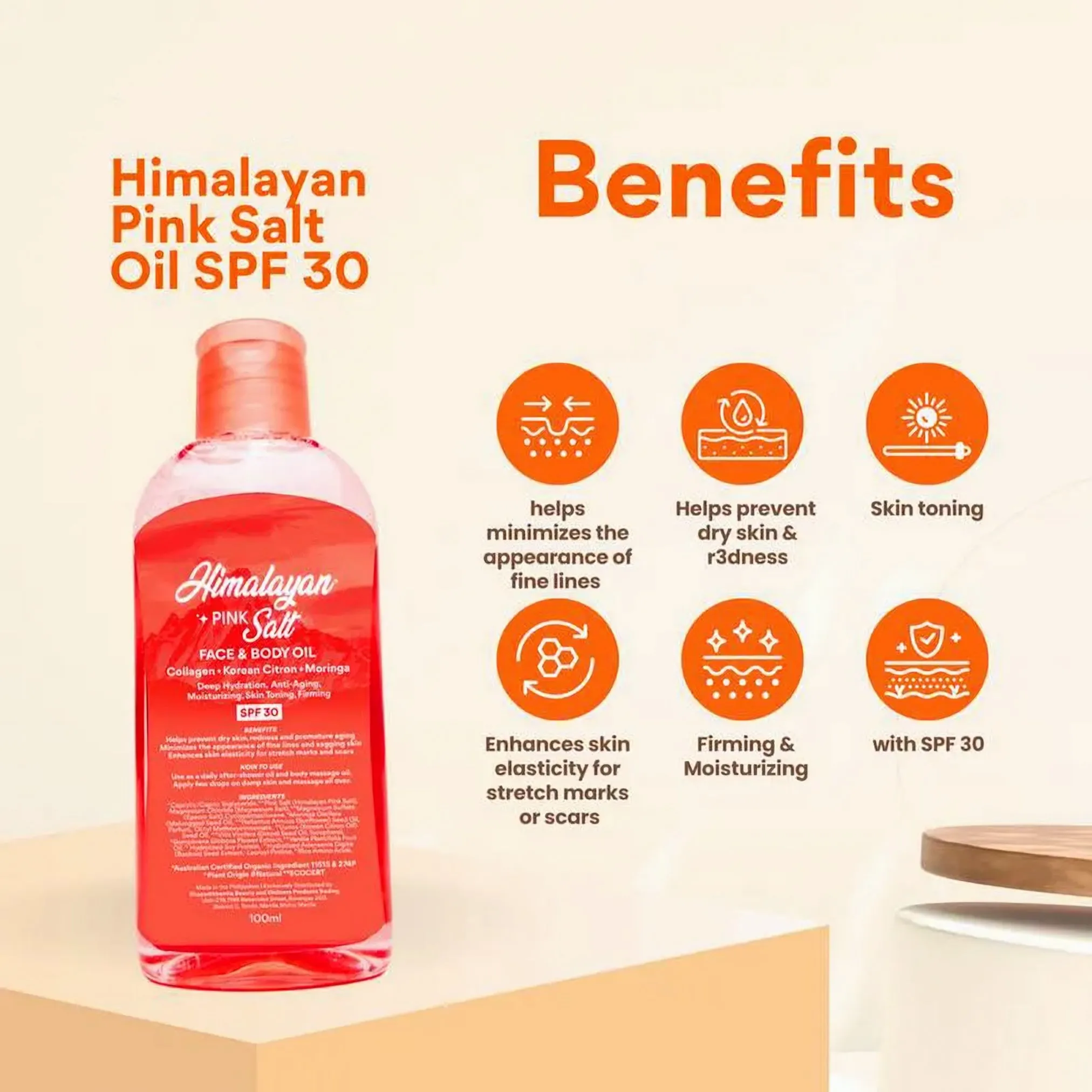 Bonita Himalayan Pink Salt Face & Body Oil SPF 30 Bonita Himalayan Pink Salt Face & Body Oil SPF 30